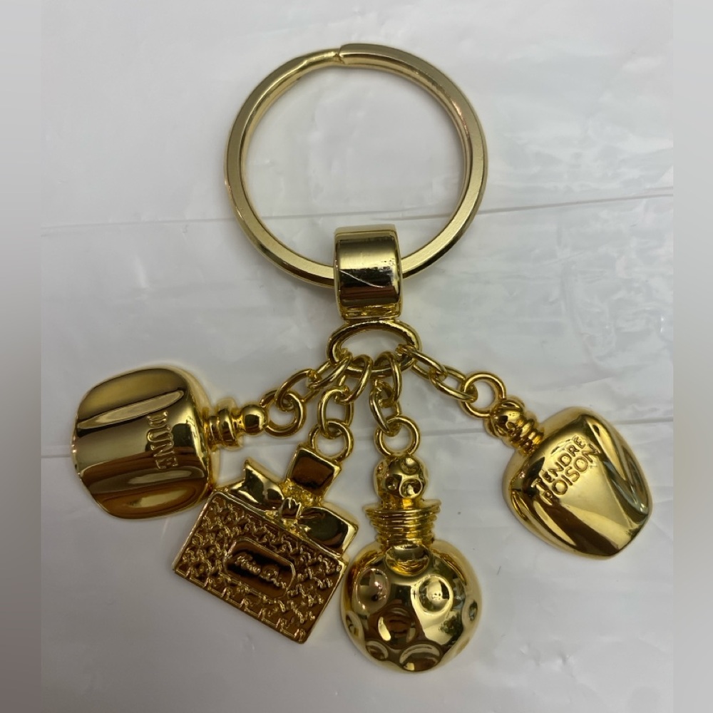 CHRISTIAN DIOR Vintage Perfume Bottle Charm Keyring